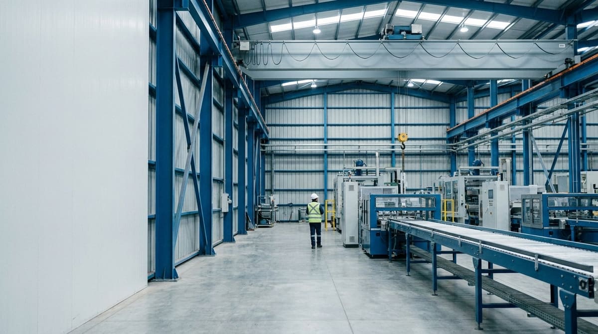 Nave industrial con puente grúa